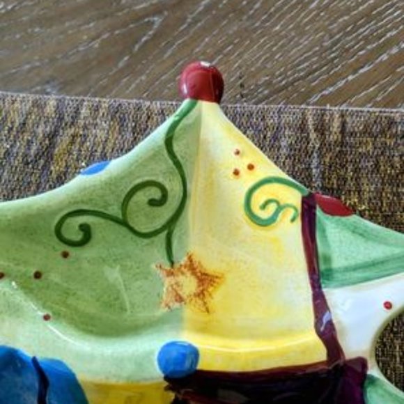 Large Beautiful Christmas Holiday Serving Platter With Gorgeous Details & Colors - Picture 8 of 8